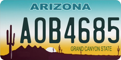 AZ license plate AOB4685