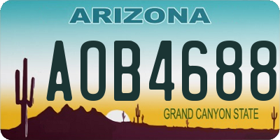 AZ license plate AOB4688
