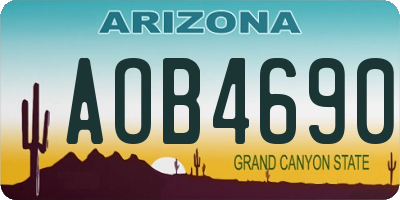 AZ license plate AOB4690