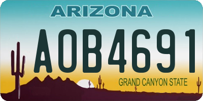 AZ license plate AOB4691