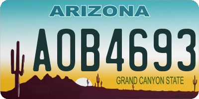 AZ license plate AOB4693