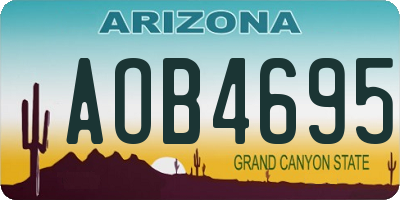 AZ license plate AOB4695