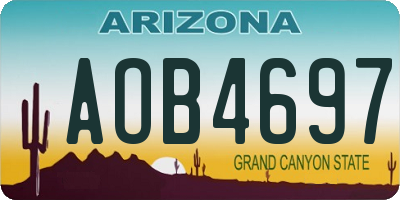 AZ license plate AOB4697