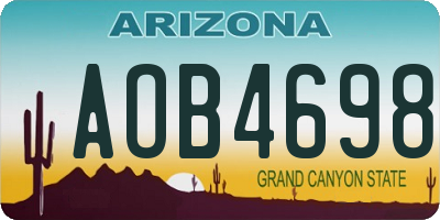 AZ license plate AOB4698
