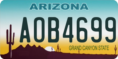AZ license plate AOB4699