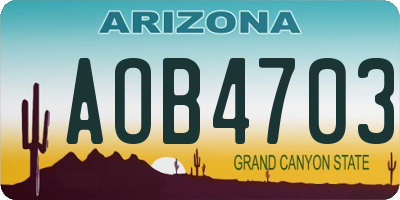AZ license plate AOB4703