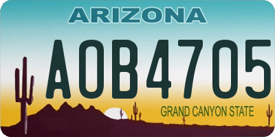 AZ license plate AOB4705