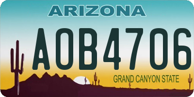 AZ license plate AOB4706