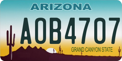 AZ license plate AOB4707