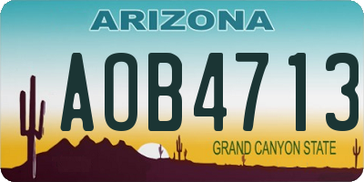 AZ license plate AOB4713