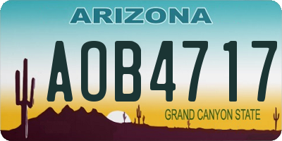 AZ license plate AOB4717
