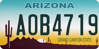 AZ license plate AOB4719