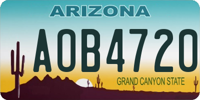 AZ license plate AOB4720