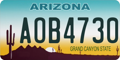 AZ license plate AOB4730