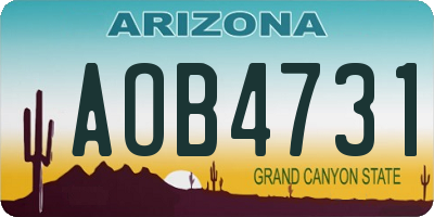 AZ license plate AOB4731