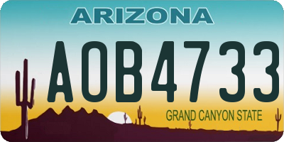 AZ license plate AOB4733