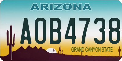 AZ license plate AOB4738