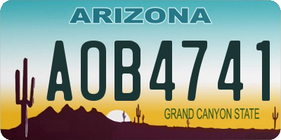 AZ license plate AOB4741