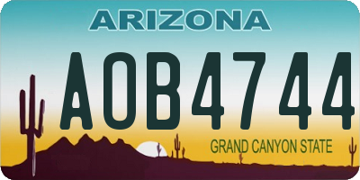 AZ license plate AOB4744