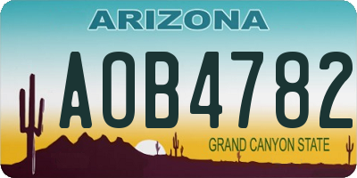 AZ license plate AOB4782