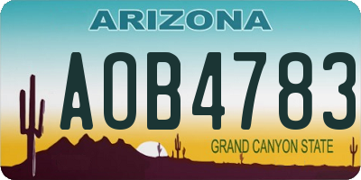 AZ license plate AOB4783