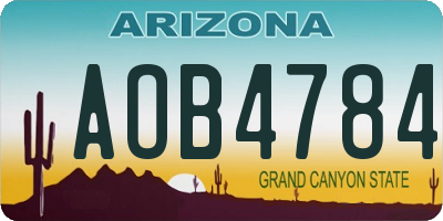 AZ license plate AOB4784
