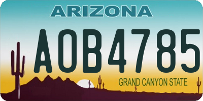 AZ license plate AOB4785