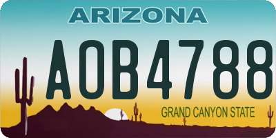 AZ license plate AOB4788