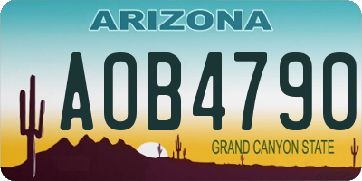 AZ license plate AOB4790