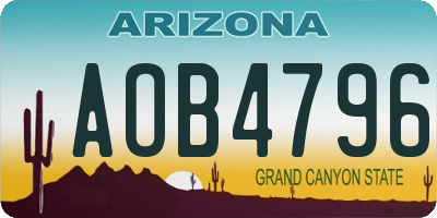 AZ license plate AOB4796