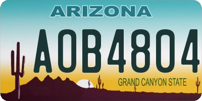 AZ license plate AOB4804
