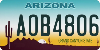 AZ license plate AOB4806