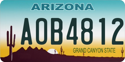AZ license plate AOB4812
