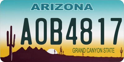 AZ license plate AOB4817