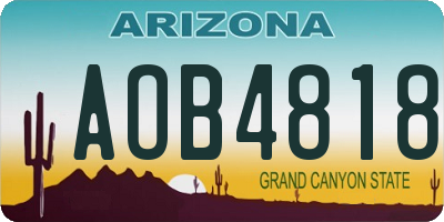 AZ license plate AOB4818