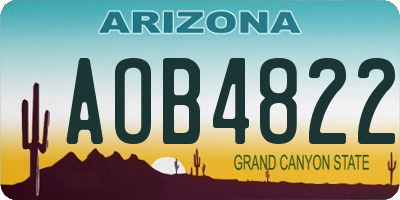 AZ license plate AOB4822