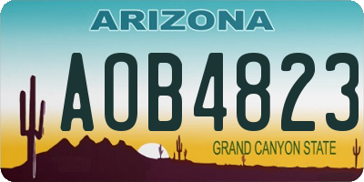 AZ license plate AOB4823