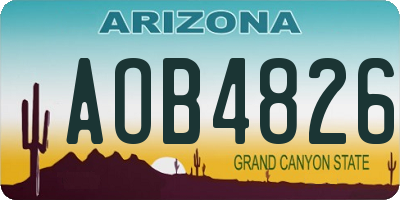 AZ license plate AOB4826