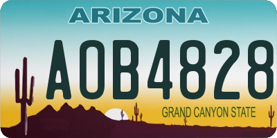 AZ license plate AOB4828