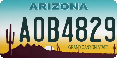 AZ license plate AOB4829