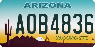 AZ license plate AOB4836
