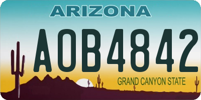 AZ license plate AOB4842