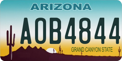 AZ license plate AOB4844