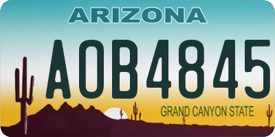 AZ license plate AOB4845