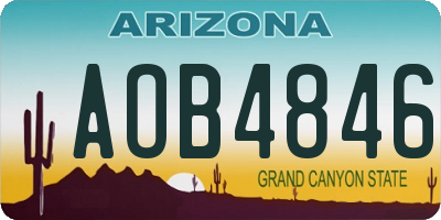 AZ license plate AOB4846