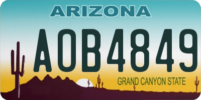 AZ license plate AOB4849