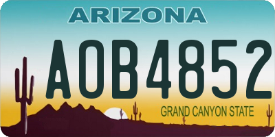 AZ license plate AOB4852