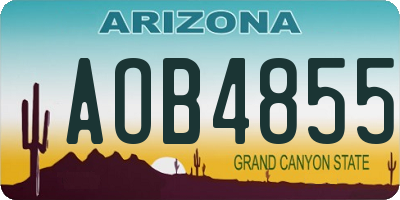 AZ license plate AOB4855