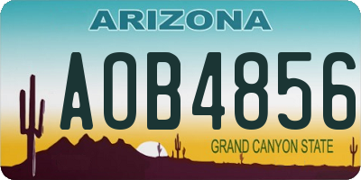 AZ license plate AOB4856