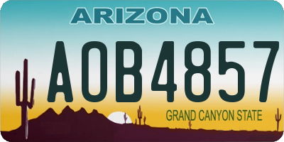AZ license plate AOB4857